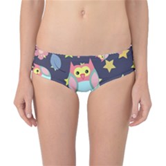 Owl Stars Pattern Background Classic Bikini Bottoms by Apen