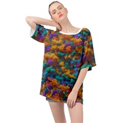 Color-for-a-line Oversized Chiffon Top