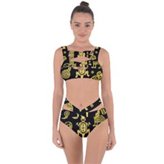 Mexican Culture Golden Tribal Icons Bandaged Up Bikini Set  by Apen