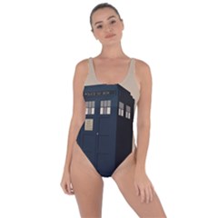 Tardis Doctor Who Minimal Minimalism Bring Sexy Back Swimsuit by Cendanart