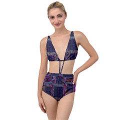 Cad Technology Circuit Board Layout Pattern Tied Up Two Piece Swimsuit by Ket1n9
