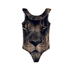 African Lion Mane Close Eyes Kids  Frill Swimsuit by Ket1n9