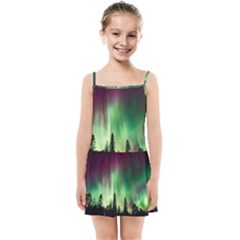 Aurora Borealis Northern Lights Kids  Summer Sun Dress by Ket1n9