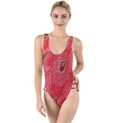 Red Peacock Floral Embroidered Long Qipao Traditional Chinese Cheongsam Mandarin High Leg Strappy Swimsuit by Ket1n9