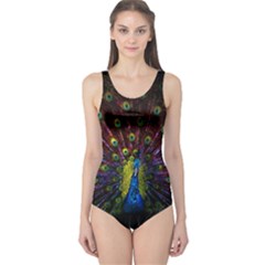 Beautiful Peacock Feather One Piece Swimsuit by Ket1n9