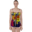 Abstract Vibrant Colour Babydoll Tankini Top View1