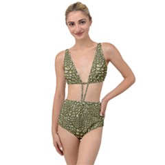 Aligator Skin Tied Up Two Piece Swimsuit by Ket1n9