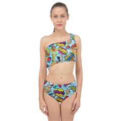 Comic Elements Colorful Seamless Pattern Spliced Up Two Piece Swimsuit by Hannah976