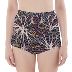 Mental Human Experience Mindset Pattern High-waisted Bikini Bottoms by Paksenen