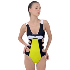 Ufo Flying Saucer Extraterrestrial Side Cut Out Swimsuit by Cendanart