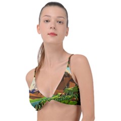 River Between Green Forest With Brown Mountain Knot Up Bikini Top by Cendanart