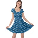 Blue Pattern Decorative Rainy Cloud Cap Sleeve Dress View1