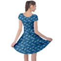 Blue Pattern Decorative Rainy Cloud Cap Sleeve Dress View2