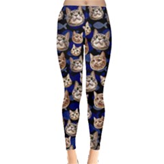 Navy Cats Colorful Pattern For Dog Lovers With Dogs And Hearts Women s Leggings by CoolDesigns