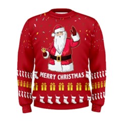 Santa Gift Red Snowflakes Merry Christmas Mens Sweatshirt by CoolDesigns
