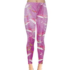 Sparkle Pink Whale Shark Stretch Leggings by CoolDesigns