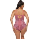 Coral Damask Party Cut-Out Retro Full Coverage Swimsuit View4