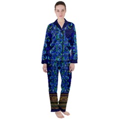 Blue Traditional African Dashiki Satin Long Sleeve Pyjamas Set by CoolDesigns
