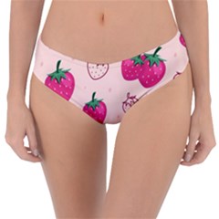 Seamless Strawberry Fruit Pattern Background Reversible Classic Bikini Bottoms by Bedest