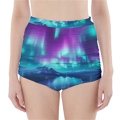 Lake Aurora Borealis High-waisted Bikini Bottoms by Ndabl3x