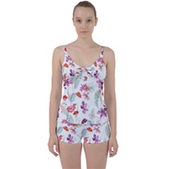 Flawer Tie Front Two Piece Tankini