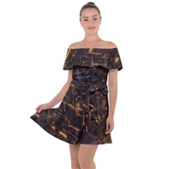 Cube Forma Glow 3d Volume Off Shoulder Velour Dress by Bedest