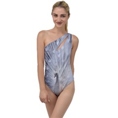 White Peacock Bird To One Side Swimsuit