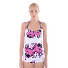 Lovely Inu 1 Boyleg Halter Swimsuit  by posters