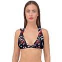 Shape Line Red Black Abstraction Double Strap Halter Bikini Top View1