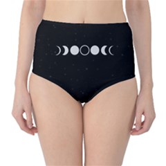 Moon Phases, Eclipse, Black Classic High-waist Bikini Bottoms by nateshop