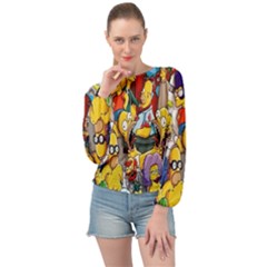 The Simpsons, Cartoon, Crazy, Dope Banded Bottom Chiffon Top by nateshop