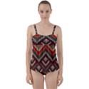 Fabric Abstract Pattern Fabric Textures, Geometric Twist Front Tankini Set View1