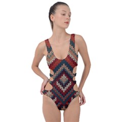 Fabric Abstract Pattern Fabric Textures, Geometric Side Cut Out Swimsuit by nateshop