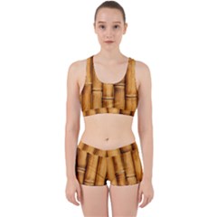 Brown Bamboo Texture  Work It Out Gym Set by nateshop