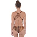 Brown Wooden Texture Criss Cross Bikini Set View2