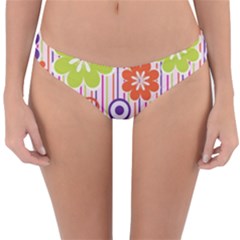 Colorful Flowers Pattern Floral Patterns Reversible Hipster Bikini Bottoms by nateshop
