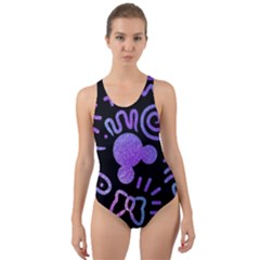 Multicolor Disney , Corazones, Mouse Cut-out Back One Piece Swimsuit by nateshop