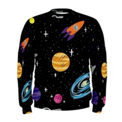Space Cartoon, Planets, Rockets Men s Sweatshirt by nateshop