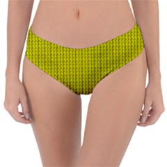 Yellow Lego Texture Macro, Yellow Dots Background Reversible Classic Bikini Bottoms by nateshop