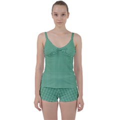 Green -1 Tie Front Two Piece Tankini by nateshop
