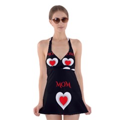 Mom And Dad, Father, Feeling, I Love You, Love Halter Dress Swimsuit  by nateshop
