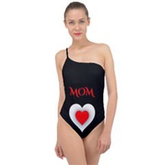 Mom And Dad, Father, Feeling, I Love You, Love Classic One Shoulder Swimsuit by nateshop