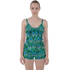 Feather, Bird, Pattern, Peacock, Texture Tie Front Two Piece Tankini by nateshop