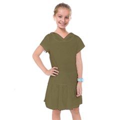 Brown, Color, Background, Monochrome, Minimalism Kids  Drop Waist Dress by nateshop