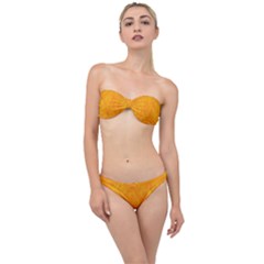 Background-yellow Classic Bandeau Bikini Set by nateshop