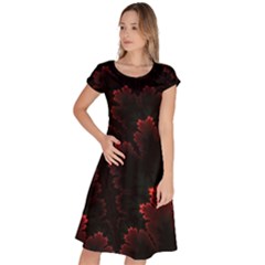 Amoled Red N Black Classic Short Sleeve Dress