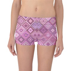 Pink Retro Texture With Rhombus, Retro Backgrounds Reversible Boyleg Bikini Bottoms by nateshop