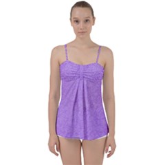 Purple Paper Texture, Paper Background Babydoll Tankini Top by nateshop