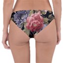 Retro Texture With Flowers, Black Background With Flowers Reversible Hipster Bikini Bottoms View2
