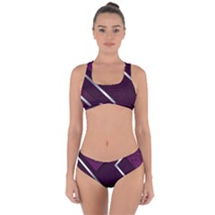 Purple Abstract Background, Luxury Purple Background Criss Cross Bikini Set by nateshop